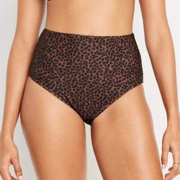 Old Navy Animal Print Banded High-Waist Bikini Bottoms - Picture 3 of 5